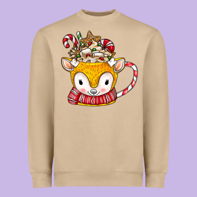 Coffee Cups Animal Heavyweight Sweatshirt Designed By Cowhidedigitalart