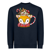 Navy coffee cups animal Heavyweight Sweatshirt - CowhideDigitalArt