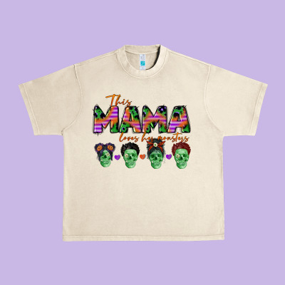 Personalized This Mama Loves Her Monsters Urban Heavy Tee Designed By Cowgirlartshop