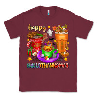 Burgundy Happy Hallothanksmas coffee cups Classic Tee - texasbilliewilder