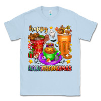 Dusty Blue Happy Hallothanksmas coffee cups Classic Tee - texasbilliewilder
