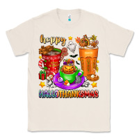 Natural Happy Hallothanksmas coffee cups Classic Tee - texasbilliewilder