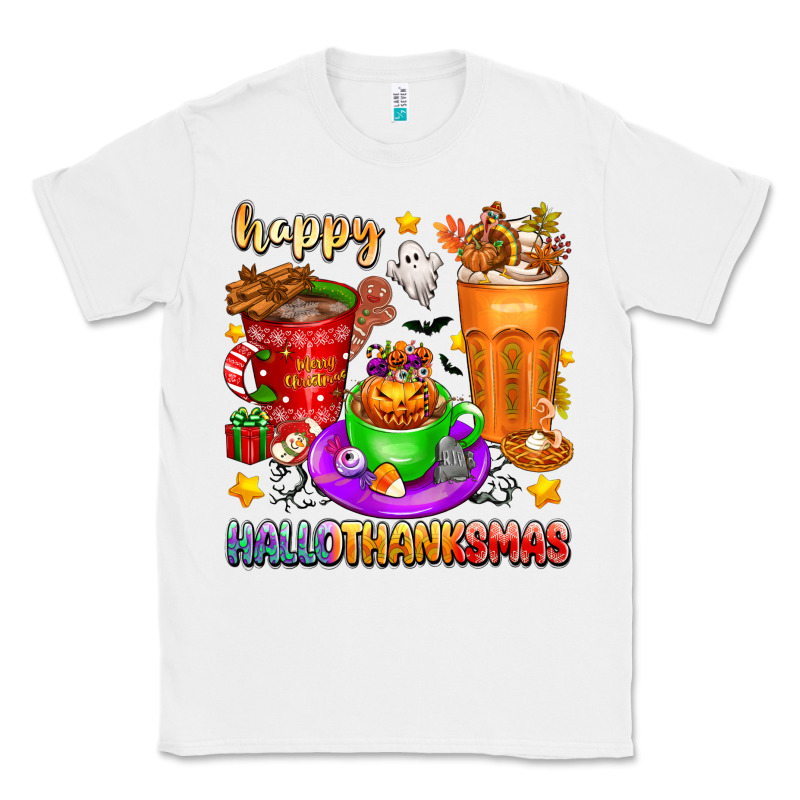 Happy Hallothanksmas Coffee Cups Classic Tee by texasbilliewilder | Teevron