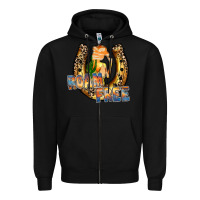 Black cowgirl horseshoe Zipper Hoodie - RacoonDesign