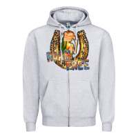 Heather Grey cowgirl horseshoe Zipper Hoodie - RacoonDesign