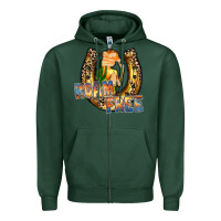 Sports Green cowgirl horseshoe Zipper Hoodie - RacoonDesign