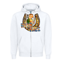 White cowgirl horseshoe Zipper Hoodie - RacoonDesign