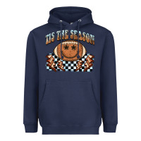 Navy tis the season football smiley face Heavyweight Hoodie - BarkalooDesign