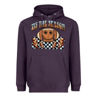 Plum tis the season football smiley face Heavyweight Hoodie - BarkalooDesign