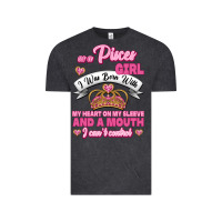 Vintage Black As A Pisces Girl I Was Born With My Heart On My Sleeve And A Mouth Vintage Tee - Jasminsmagicworld