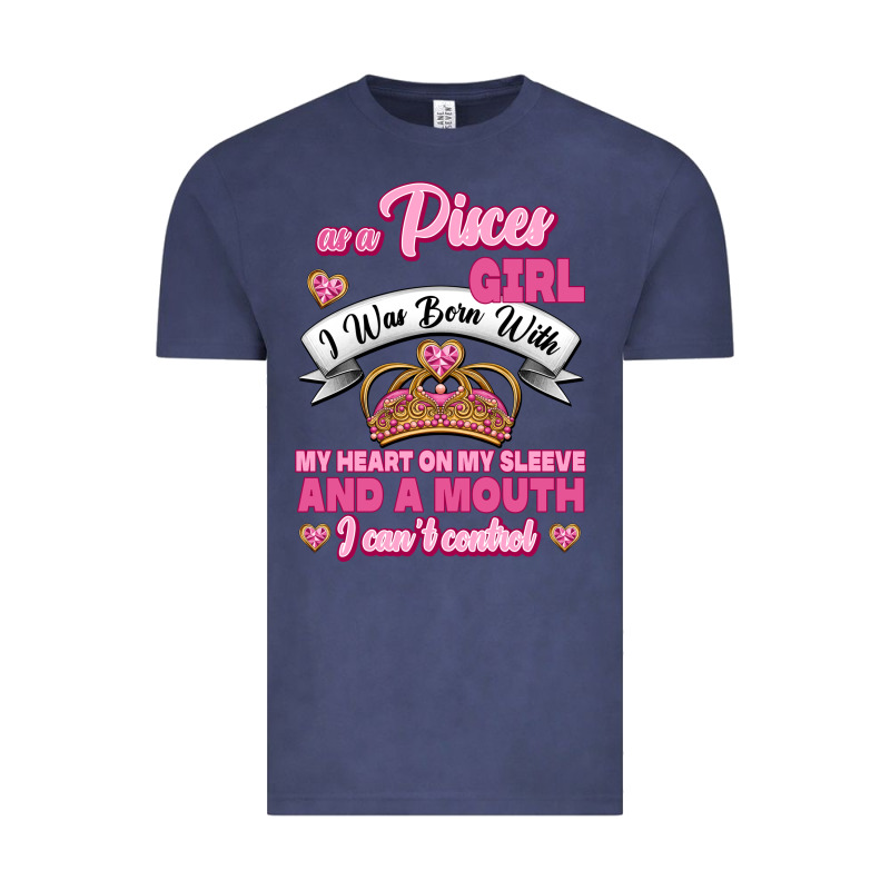 As A Pisces Girl I Was Born With My Heart On My Sleeve And A Mouth Vintage Tee by Jasminsmagicworld | Teevron