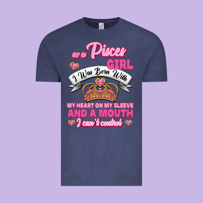 As A Pisces Girl I Was Born With My Heart On My Sleeve And A Mouth Vintage Tee Designed By Jasminsmagicworld