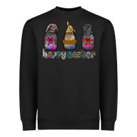 Black Happy Easter Heavyweight Sweatshirt - CowhideDigitalArt