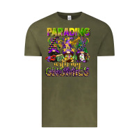 Vintage Olive parading with my gnomies mardi gras Vintage Tee - CowGirlArtShop