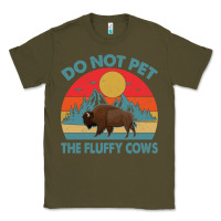 Army Green Do Not Pet The Fluffy Cows Vintage Classic Tee - trangStudio