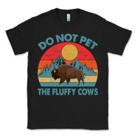 Black Do Not Pet The Fluffy Cows Vintage Classic Tee - trangStudio