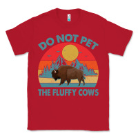 Red Do Not Pet The Fluffy Cows Vintage Classic Tee - trangStudio