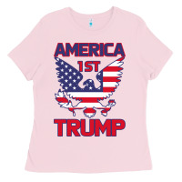 Bubblegum Pink Trump America First Eagle Ladies Tee - Bettercallsaul