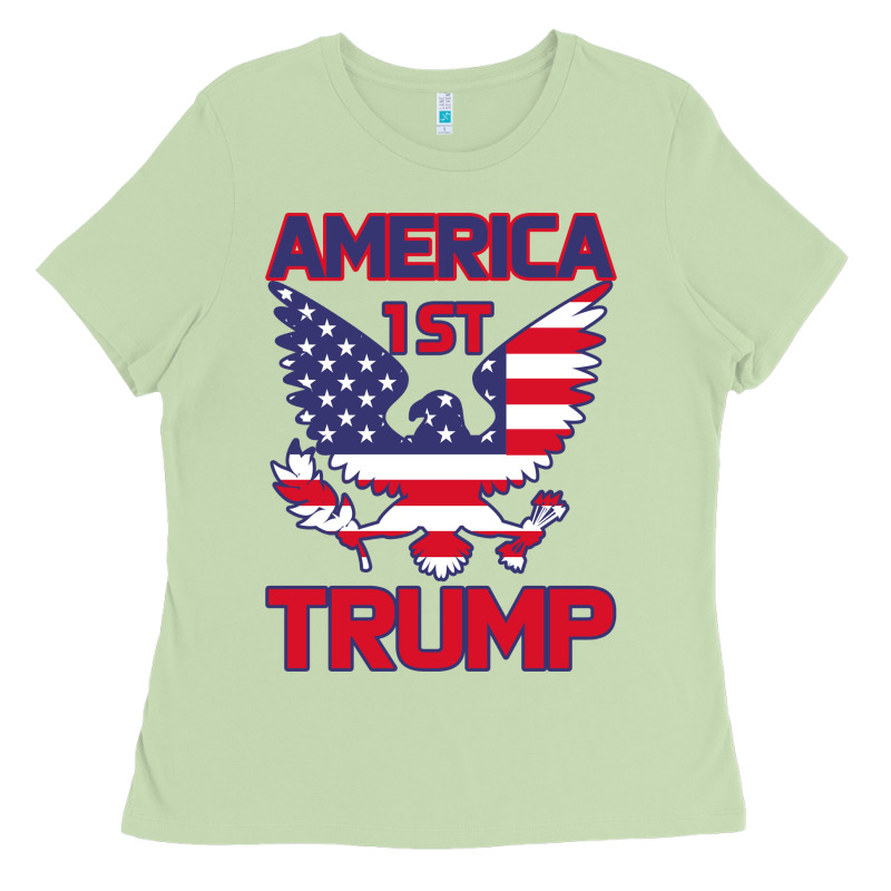 Trump America First Eagle Ladies Tee by Bettercallsaul | Teevron
