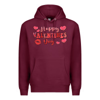 Burgundy happy valentine's day Premium Hoodie - LillyAllenDesigns