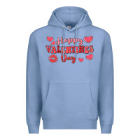 Colony Blue happy valentine's day Premium Hoodie - LillyAllenDesigns