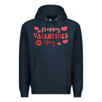 Navy happy valentine's day Premium Hoodie - LillyAllenDesigns