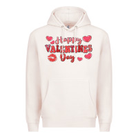 Pale Pink happy valentine's day Premium Hoodie - LillyAllenDesigns