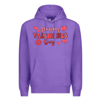 Purple happy valentine's day Premium Hoodie - LillyAllenDesigns