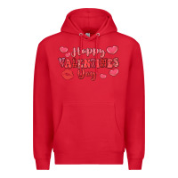 Red happy valentine's day Premium Hoodie - LillyAllenDesigns