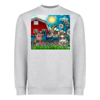 Heather Grey happy easter Heavyweight Sweatshirt - CowhideDigitalArt