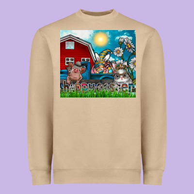 Happy Easter Heavyweight Sweatshirt Designed By Cowhidedigitalart