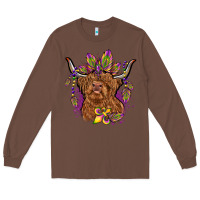 Chestnut mardi gras cow Long Sleeve Tee - OliviaCreatesArt