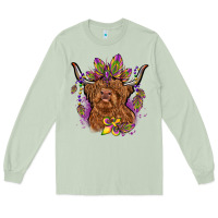 Matcha mardi gras cow Long Sleeve Tee - OliviaCreatesArt