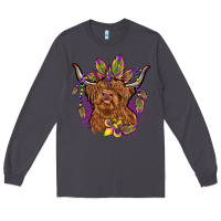 Smoke mardi gras cow Long Sleeve Tee - OliviaCreatesArt