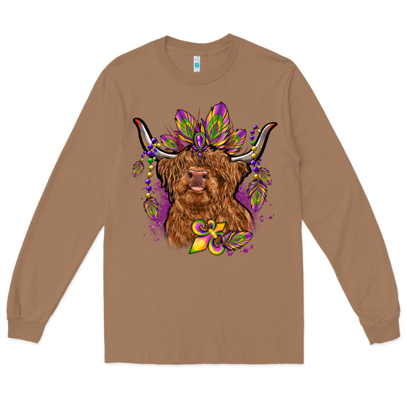 Mardi Gras Cow Long Sleeve Tee by OliviaCreatesArt | Teevron