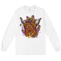 White mardi gras cow Long Sleeve Tee - OliviaCreatesArt