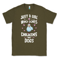 Army Green Just A Girl Who Loves Chickens And Dogs Gift Women Classic Tee - trangStudio