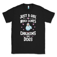 Black Just A Girl Who Loves Chickens And Dogs Gift Women Classic Tee - trangStudio