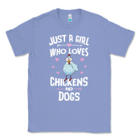Colony Blue Just A Girl Who Loves Chickens And Dogs Gift Women Classic Tee - trangStudio