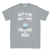 Heather Grey Just A Girl Who Loves Chickens And Dogs Gift Women Classic Tee - trangStudio