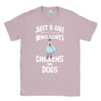 Lilac Just A Girl Who Loves Chickens And Dogs Gift Women Classic Tee - trangStudio