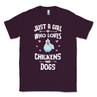 Plum Just A Girl Who Loves Chickens And Dogs Gift Women Classic Tee - trangStudio