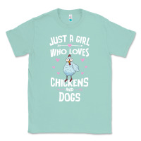 Seafoam Just A Girl Who Loves Chickens And Dogs Gift Women Classic Tee - trangStudio