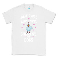 White Just A Girl Who Loves Chickens And Dogs Gift Women Classic Tee - trangStudio