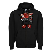 Black football mom Zipper Hoodie - RacoonDesign