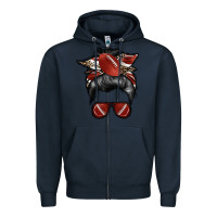 Navy football mom Zipper Hoodie - RacoonDesign