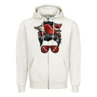 Oatmeal Heather football mom Zipper Hoodie - RacoonDesign