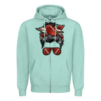 Seafoam football mom Zipper Hoodie - RacoonDesign