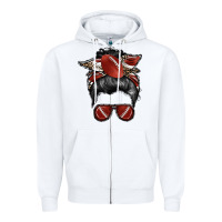 White football mom Zipper Hoodie - RacoonDesign