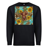 Black western highland cow Premium Sweatshirt - BarkalooDesign